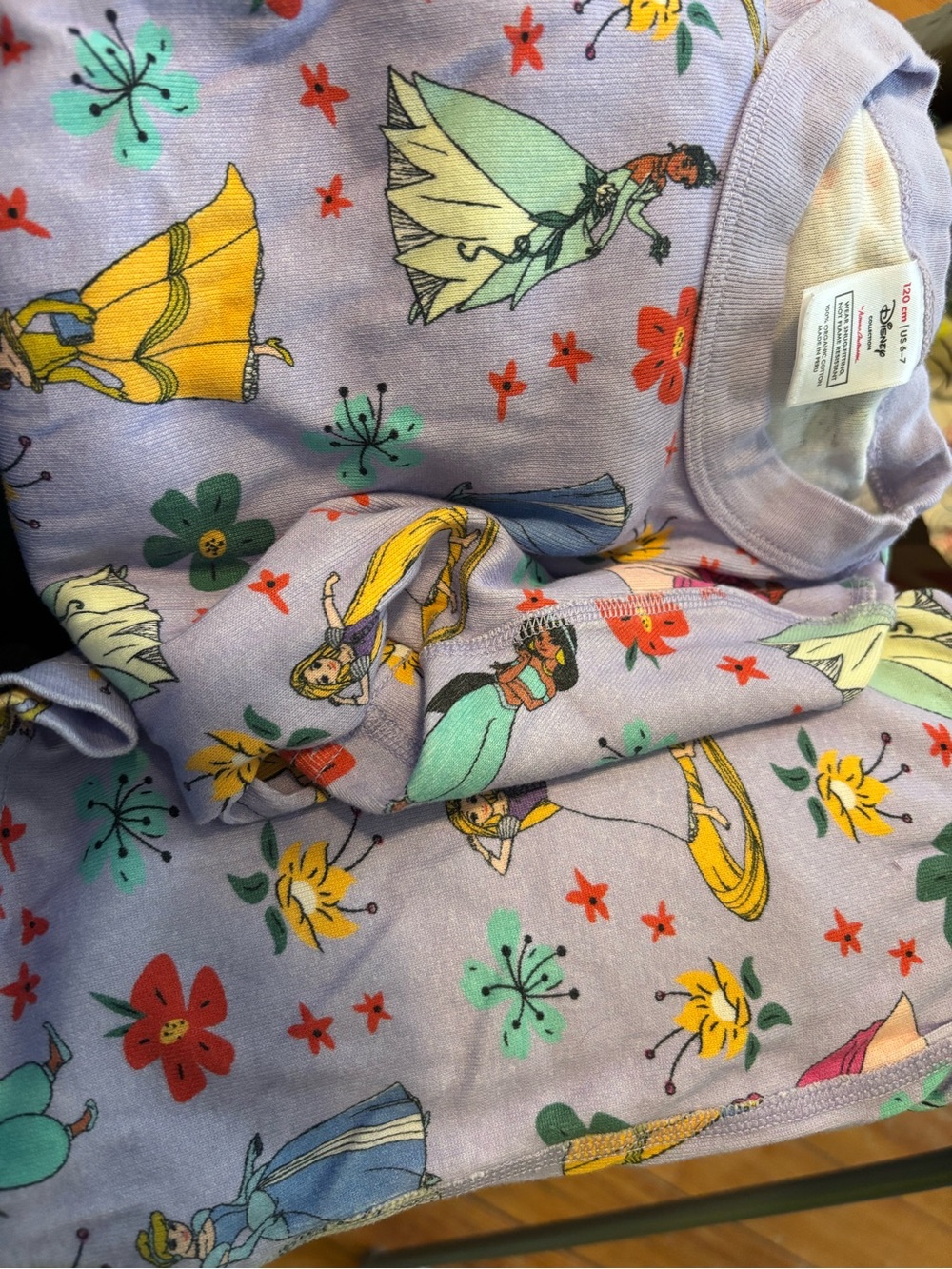 Hanna Andersson Lilac Princess Print Pajama Set - Yellow, Green, Red, Blue